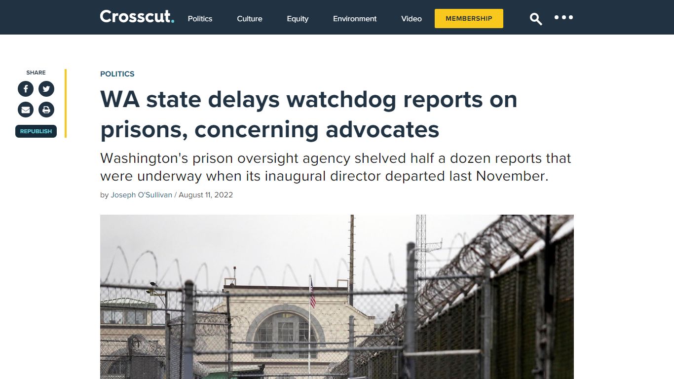 WA state delays watchdog reports on prisons, concerning advocates